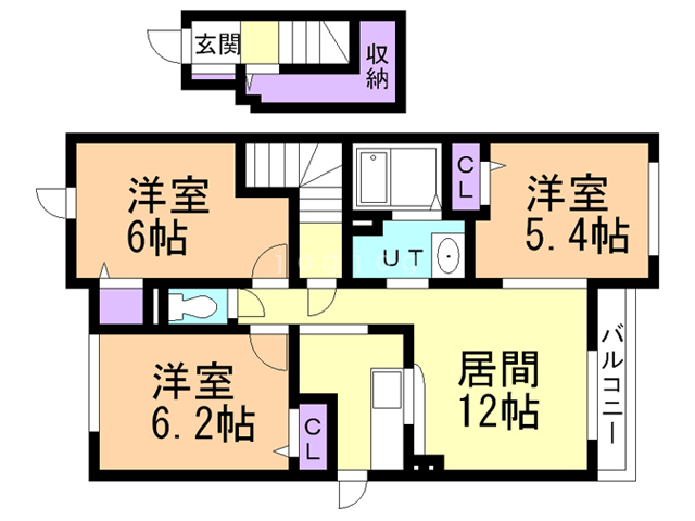 亀田郡七飯町本町のアパートの間取り