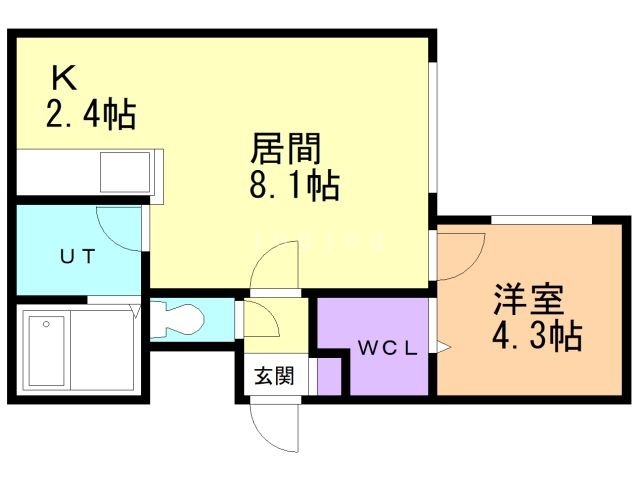 【札幌市豊平区月寒西一条のマンションの間取り】