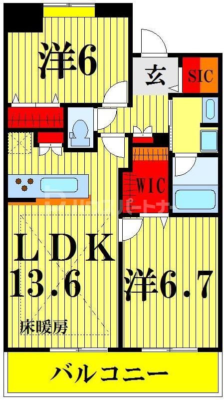 ロイヤルパークス新田の間取り