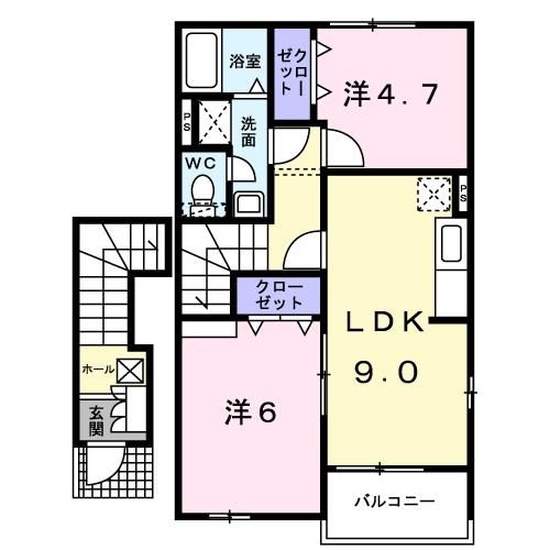 菊池市泗水町吉富のアパートの間取り