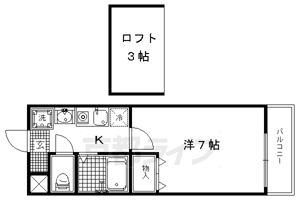 京都市北区大将軍西町のマンションの間取り