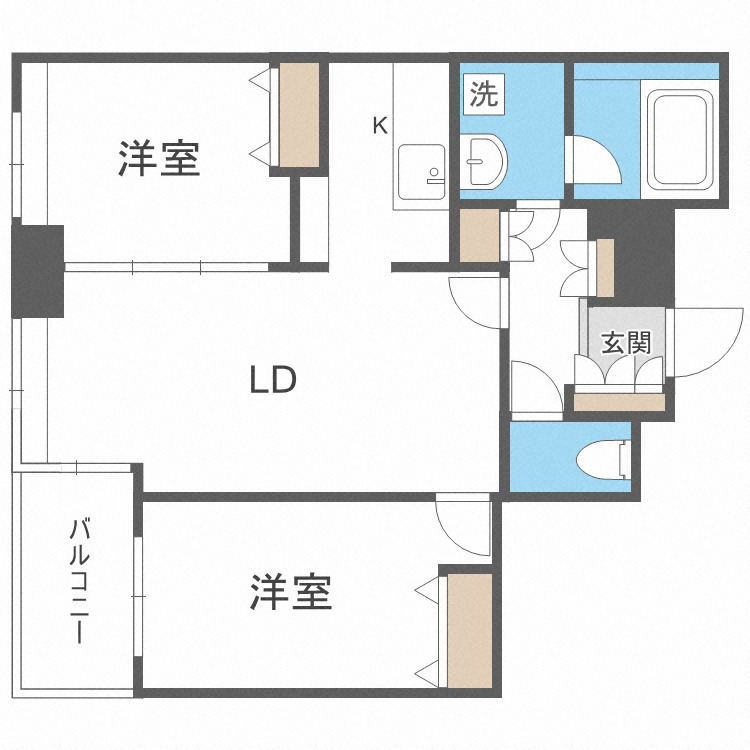 【札幌市中央区南三条東のマンションの間取り】