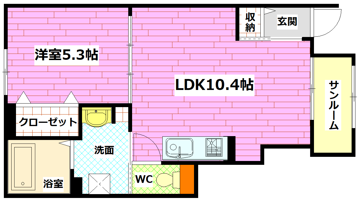 広島市安芸区瀬野のアパートの間取り