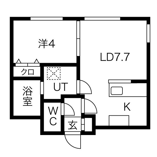 札幌市北区北二十一条西のマンションの間取り