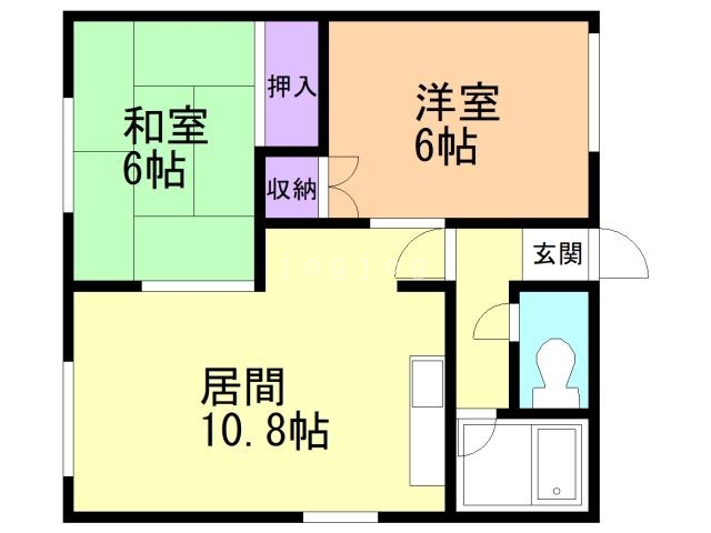 札幌市白石区北郷一条のアパートの間取り