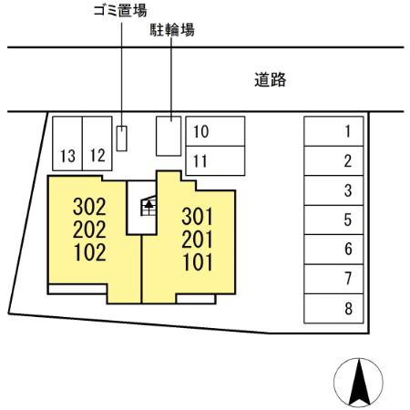 【豊橋市柱一番町のアパートの駐車場】