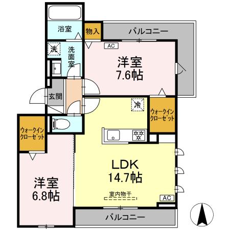 豊橋市柱一番町のアパートの間取り