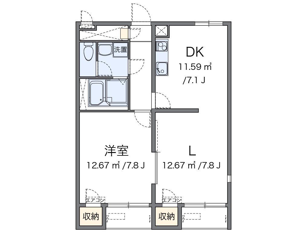 上尾市大字上のアパートの間取り