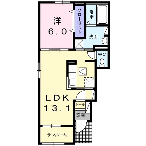 西条市船屋甲のアパートの間取り