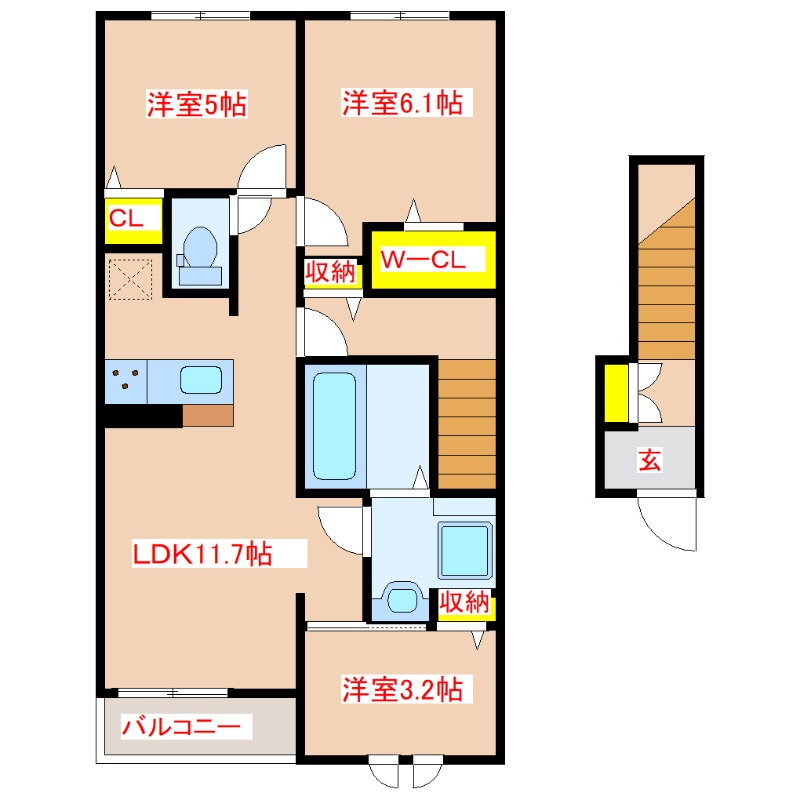 さくらヒルズ　Ｄの間取り