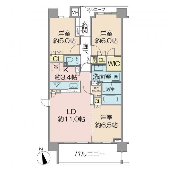 オーベル赤羽ヒルズの間取り