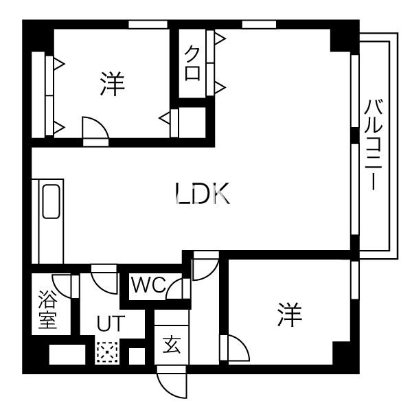 福岡市中央区鳥飼のマンションの間取り