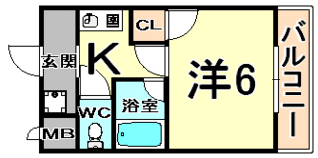 尼崎市口田中のアパートの間取り