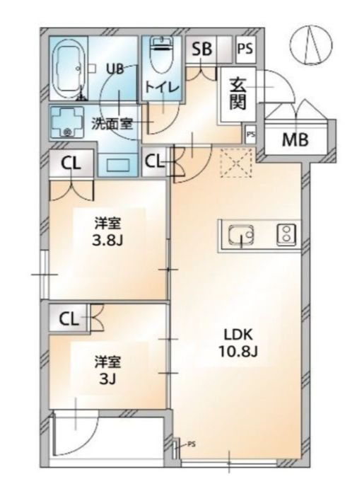 京成押上線 八広駅 徒歩4分 5階建 築2年の間取り写真