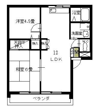 【前橋市南町のアパートの間取り】