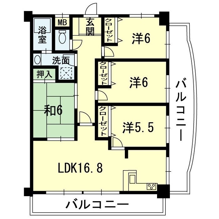 フラワーマンション城西の間取り