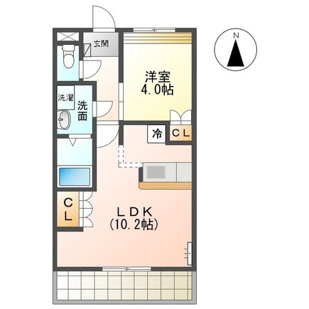 熊本市南区南高江のマンションの間取り