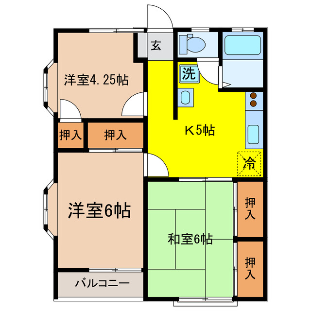 コーポエイチアイの間取り