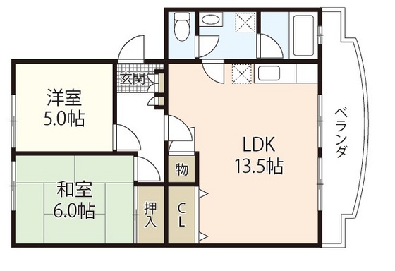 広島市佐伯区千同のマンションの間取り