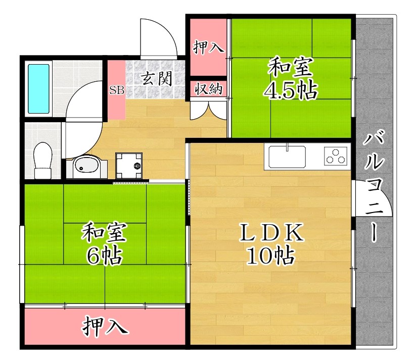 山田池住宅７号棟の間取り