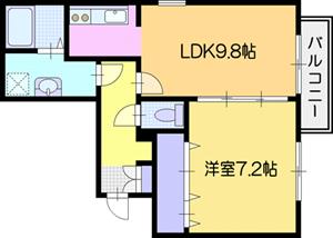 江別市文京台東町のマンションの間取り