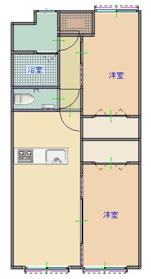 海藤マンション 2LDKの間取り