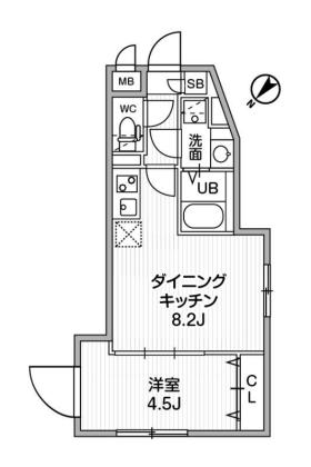 ウェルスクエアイズム下北沢EASTの間取り