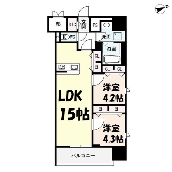 ザ・シンフォニア新栄の間取り