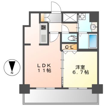 【プレサンスNAGOYA桜通ビッグビートの間取り】