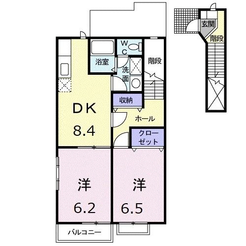 羽島市正木町曲利のアパートの間取り