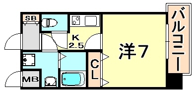 プレサンス三宮花時計前の間取り