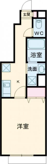 姫路市飾磨区細江のアパートの間取り