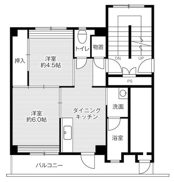 ビレッジハウス馬場1号棟の間取り