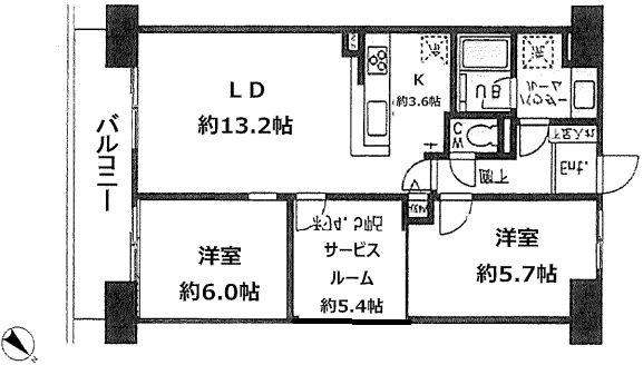 豊島区南長崎のマンションの間取り