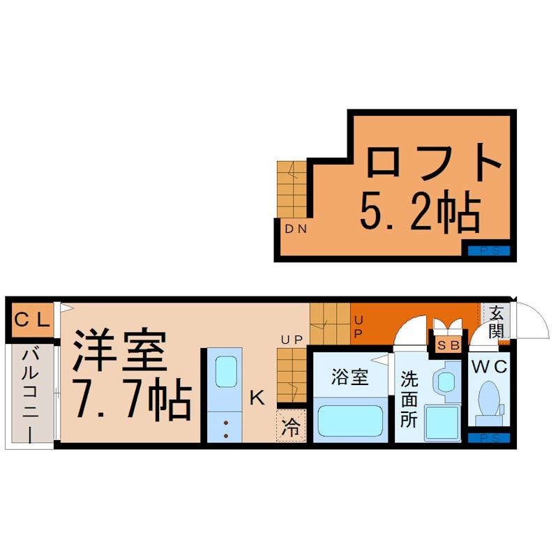 名古屋市東区百人町のアパートの間取り