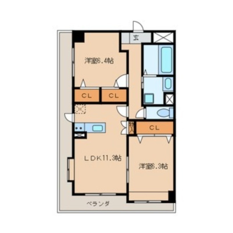 【大野城市上大利のマンションの間取り】