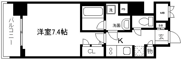 アスヴェル京都市役所前IIの間取り