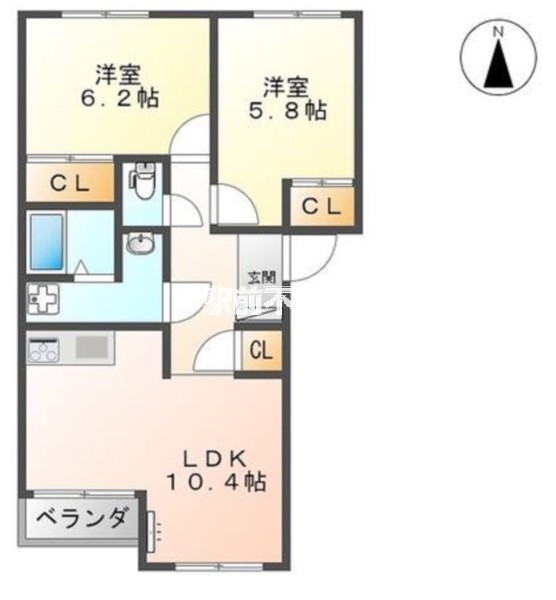 コスモスコートＢ棟の間取り