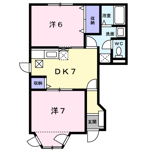 倉敷市福井のアパートの間取り