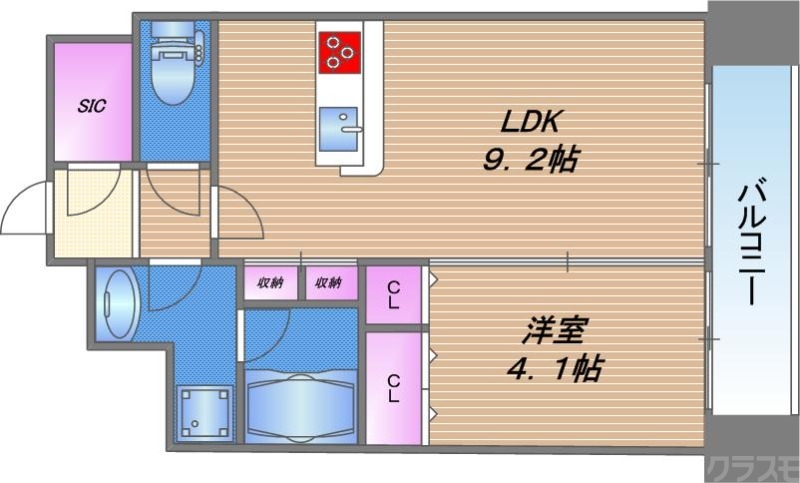 【大阪市城東区今福西のマンションの間取り】