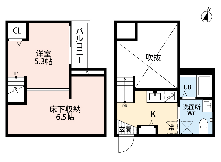 熊本市中央区琴平のアパートの間取り