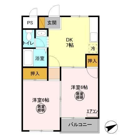 日立市諏訪町のマンションの間取り