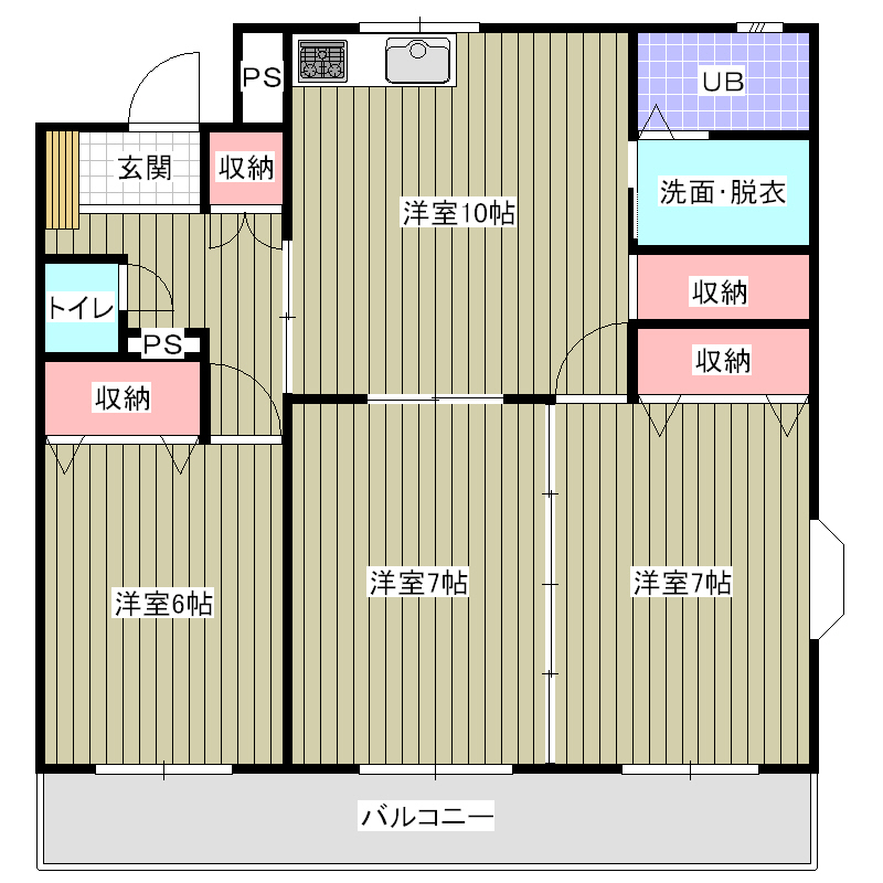 ロイヤルプラザ南二日町B棟の間取り