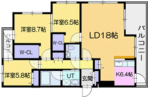 恵庭市漁町のマンションの間取り