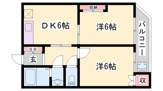 三木市大村のマンションの間取り