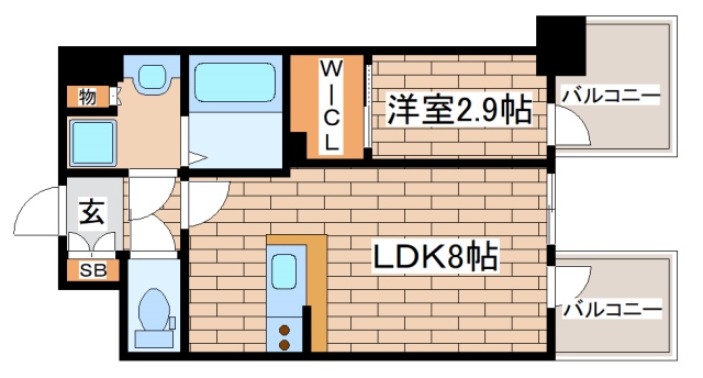 神戸市中央区中山手通のマンションの間取り