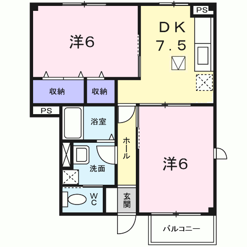 花水木　DKの間取り