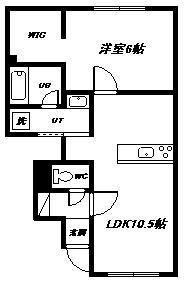 雨竜郡妹背牛町字妹背牛のアパートの間取り