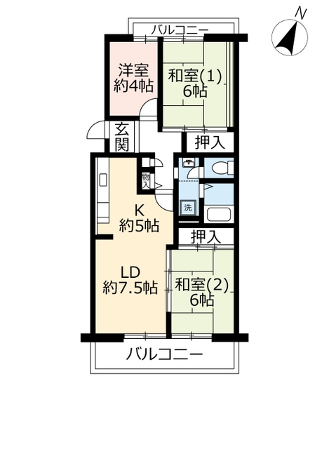 ＵＲグリーンタウン槇島の間取り