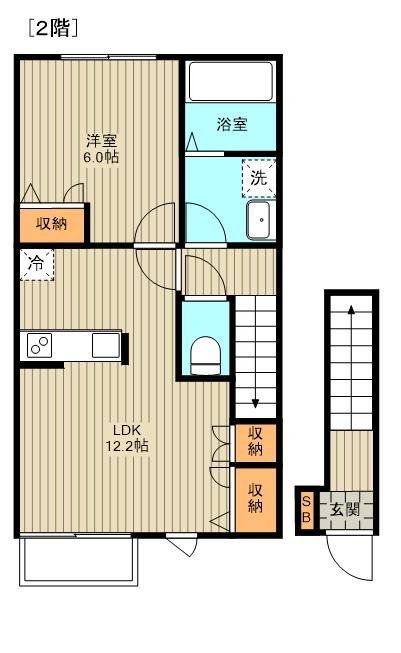 世田谷区喜多見のアパートの間取り